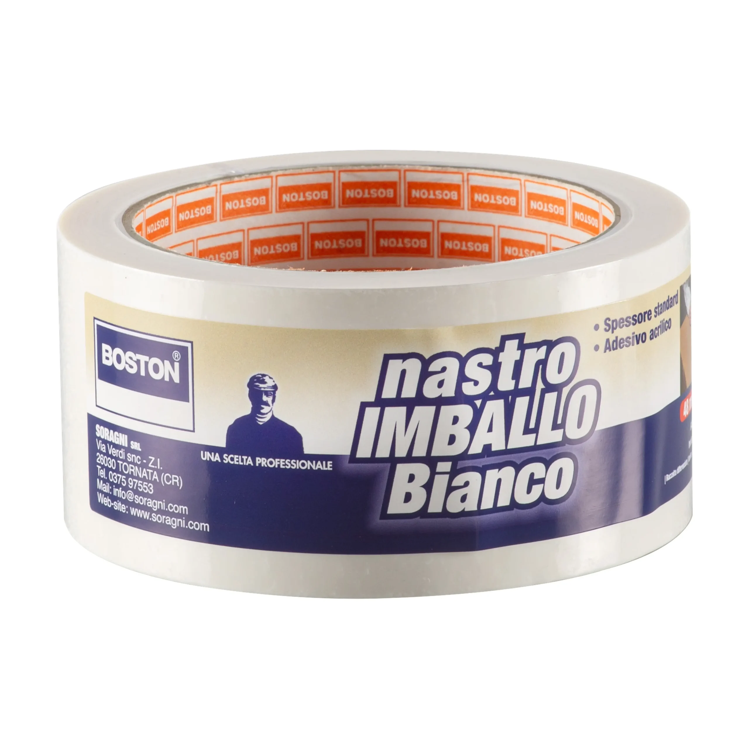 Nastro Adesivo Da Imballo PVC Colorato Bianco - 5cm X 66 Metri - Alta Resistenza E Alta Adesività - 1 Rotolo